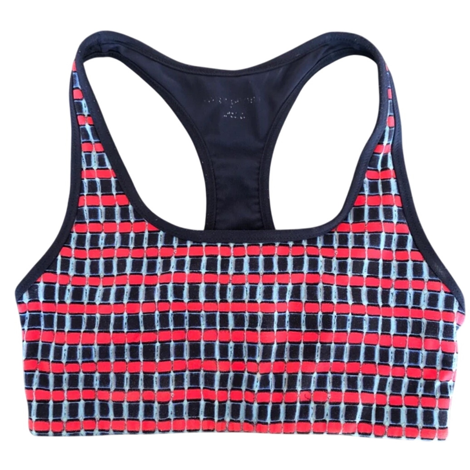 Tory Burch Kusari Sports Bra, Women’s S Red/Navy Racerback Sporty Athleisure